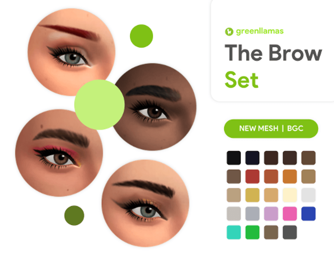 Скриншот мода Сет бровей The Brow Set by Greenllamas